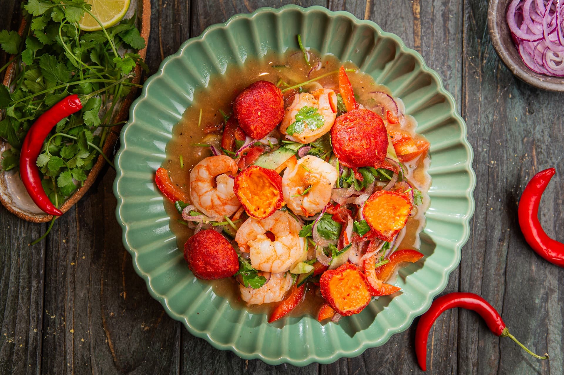 ceviche_z_serowymi_nuggetsami_z_sosem_habanero przepis Aviko gastronomia