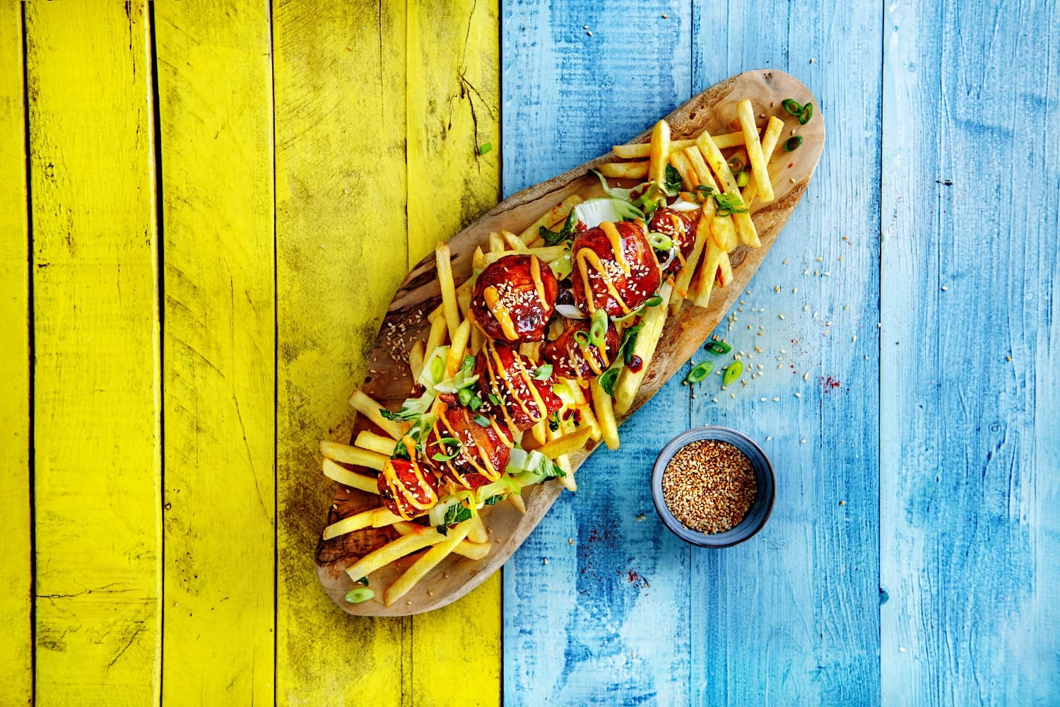 loaded_fries_z_kalafiorem_smazonym_w_stylu_koreanskim przepis Aviko do restauracji